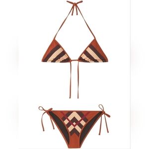 Burberry Triangular Bikini - Brown and Black